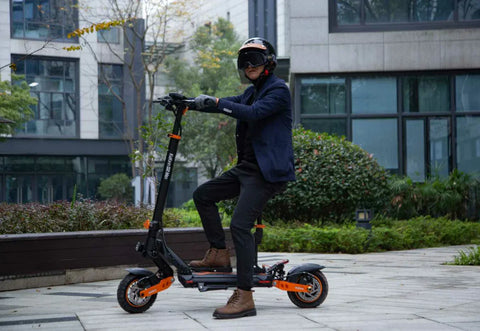 KuKirin electric scooter rider enjoying comfortable daily commuting