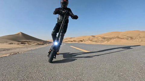KuKirin G2 Master electric scooter exploring countryside roads