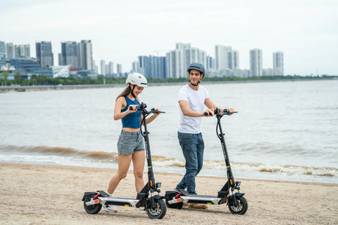 KuKirin electric scooter during a weekend countryside ride