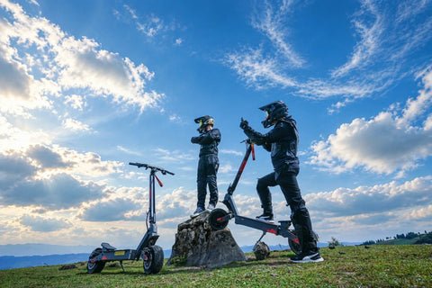 rider enjoying weekend travel on a KuKirin scooter
